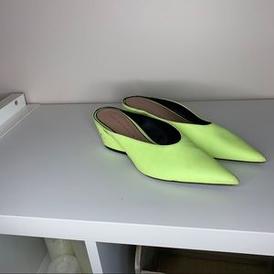 Zara neon yellow mules